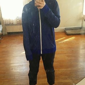 Two Toned Blue Zipup Hoodie Sweatshirt